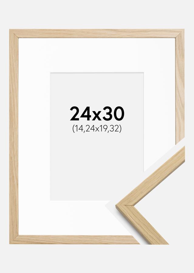 Okvir Edsbyn Hrast 24x30 cm - Paspartu Bijelo 6x8 inches