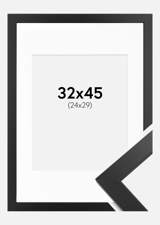 Okvir Black Wood 32x45 cm - Paspartu Bijelo 25x30 cm