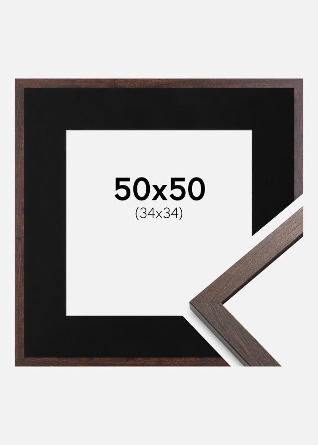 Okvir Trendy Orah 50x50 cm - Paspartu Crno 35x35 cm