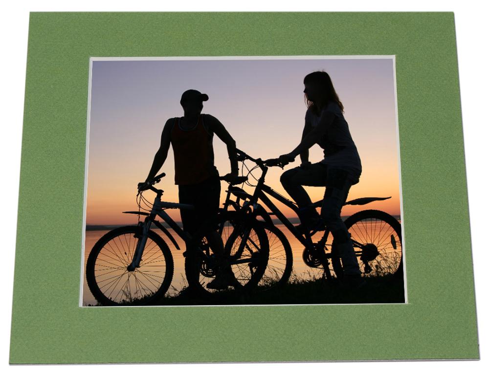 Paspartu Zelena Bijeli unutarnji rub - Po mjeri