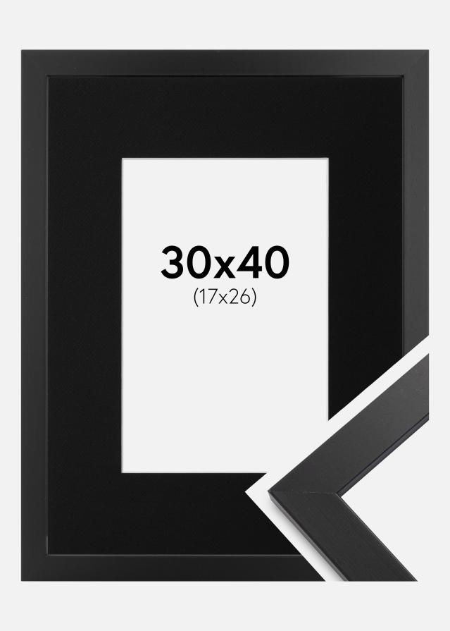 Okvir Black Wood 30x40 cm - Paspartu Crno 18x27 cm