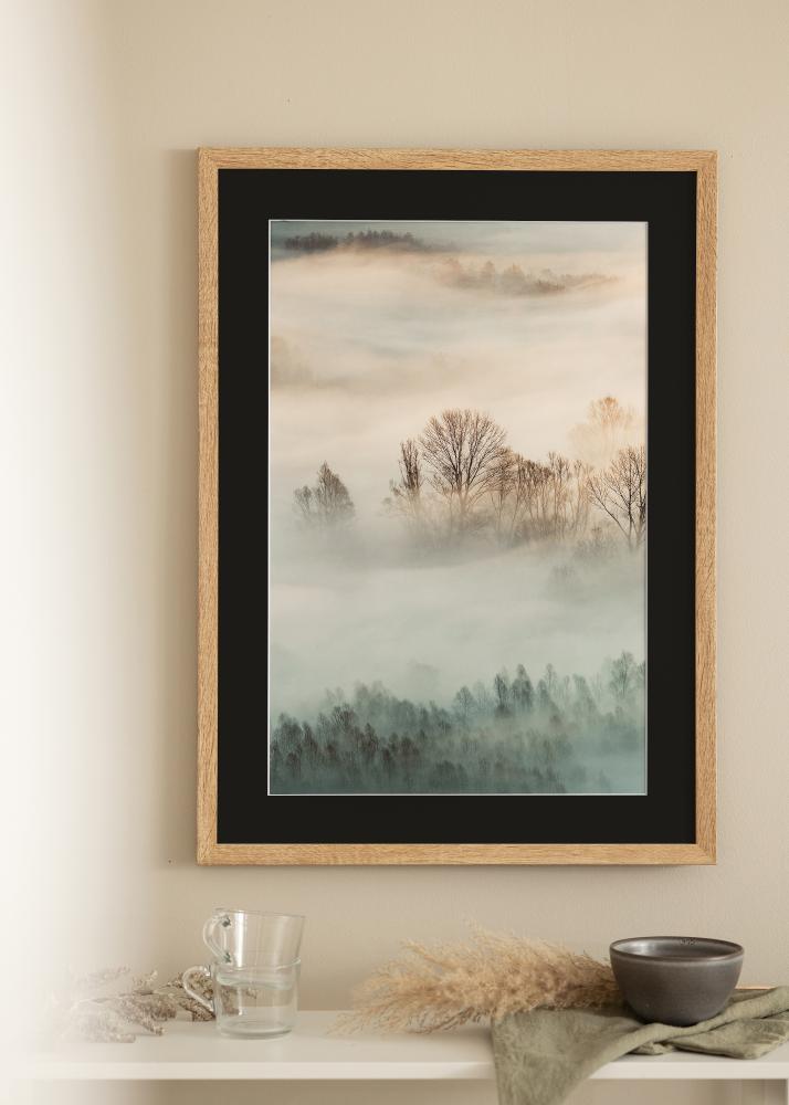 Okvir Fiorito Svijetli Hrast 30x40 cm - Paspartu Crno 21x30 cm