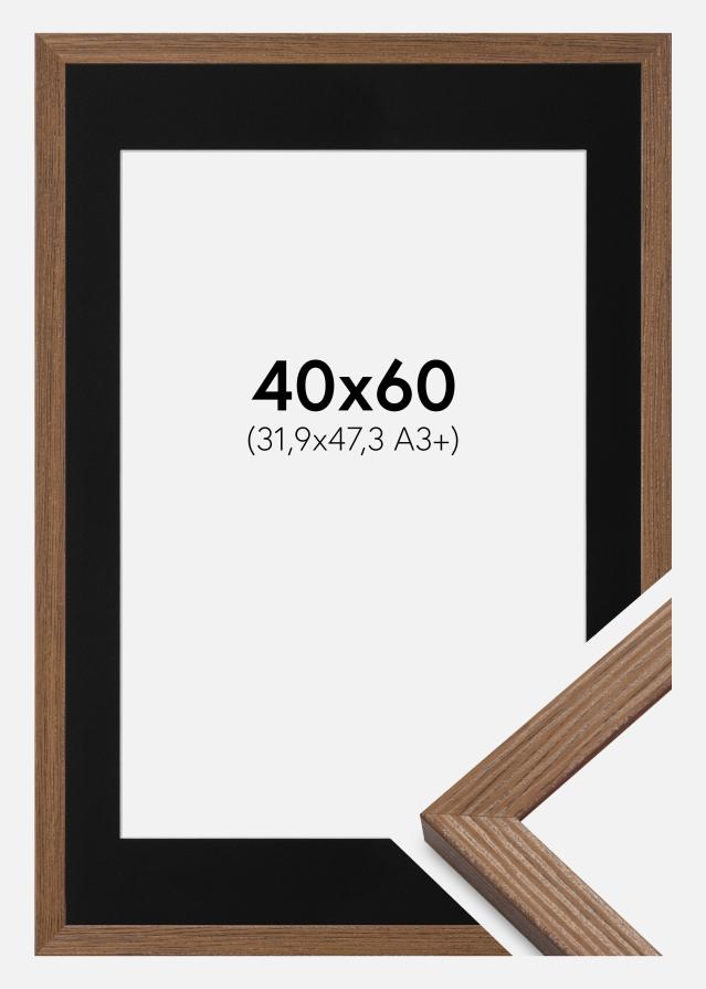 Okvir Fiorito Tamni Hrast 40x60 cm - Paspartu Crno 32,9x48,3 cm (A3+)