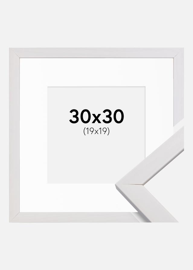 Okvir Profinjeni Bijelo 30x30 cm - Paspartu Bijelo 20x20 cm