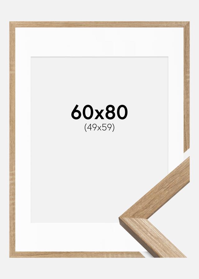 Okvir Fiorito Svijetli Hrast 60x80 cm - Paspartu Bijelo 50x60 cm