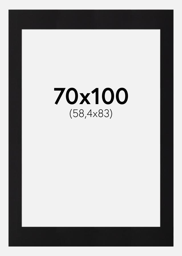 Paspartu Crno Standardni Bijeli unutarnji rub 70x100 cm (58,4x83 - A1)