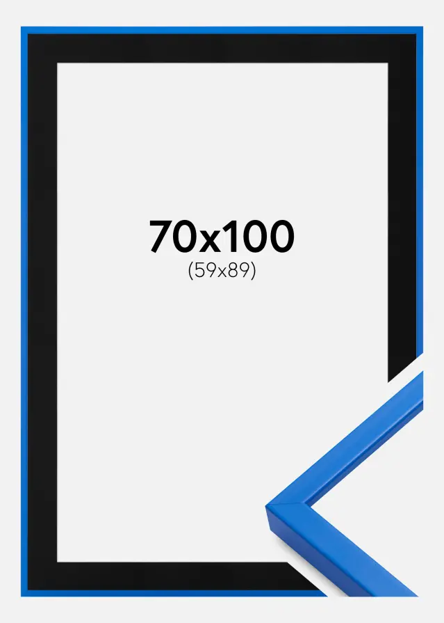 Okvir E-Line Plava 70x100 cm - Paspartu Crno 60x90 cm