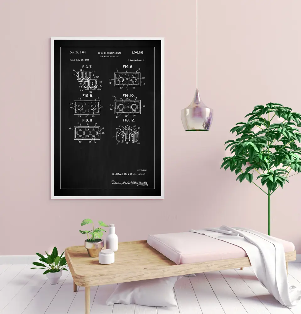 Patent Print - Lego Block II - Black Plakat