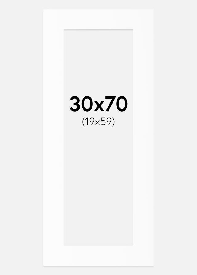 Paspartu Bijelo Standardni Bijeli unutarnji rub 30x70 cm (19x59)