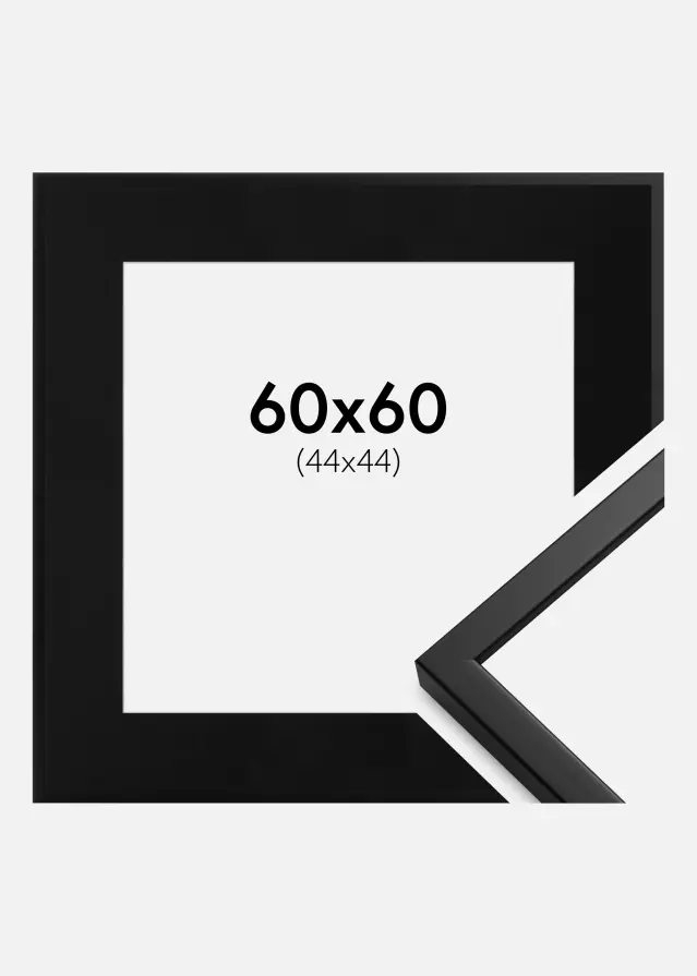 Okvir Oslo Crno 60x60 cm - Paspartu Crno 45x45 cm