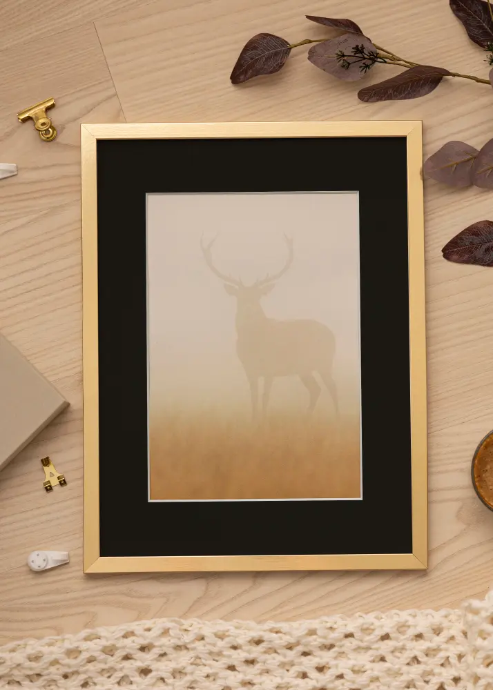 Okvir Trendy Zlato 15x20 cm - Paspartu Crno 4x5 inches