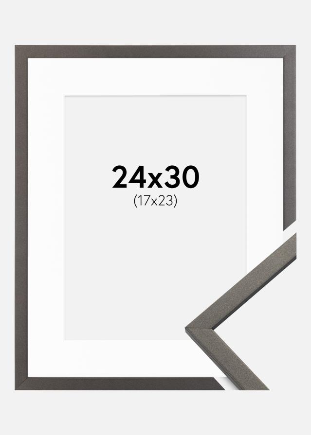 Okvir Edsbyn Grafit 24x30 cm - Paspartu Bijelo 18x24 cm