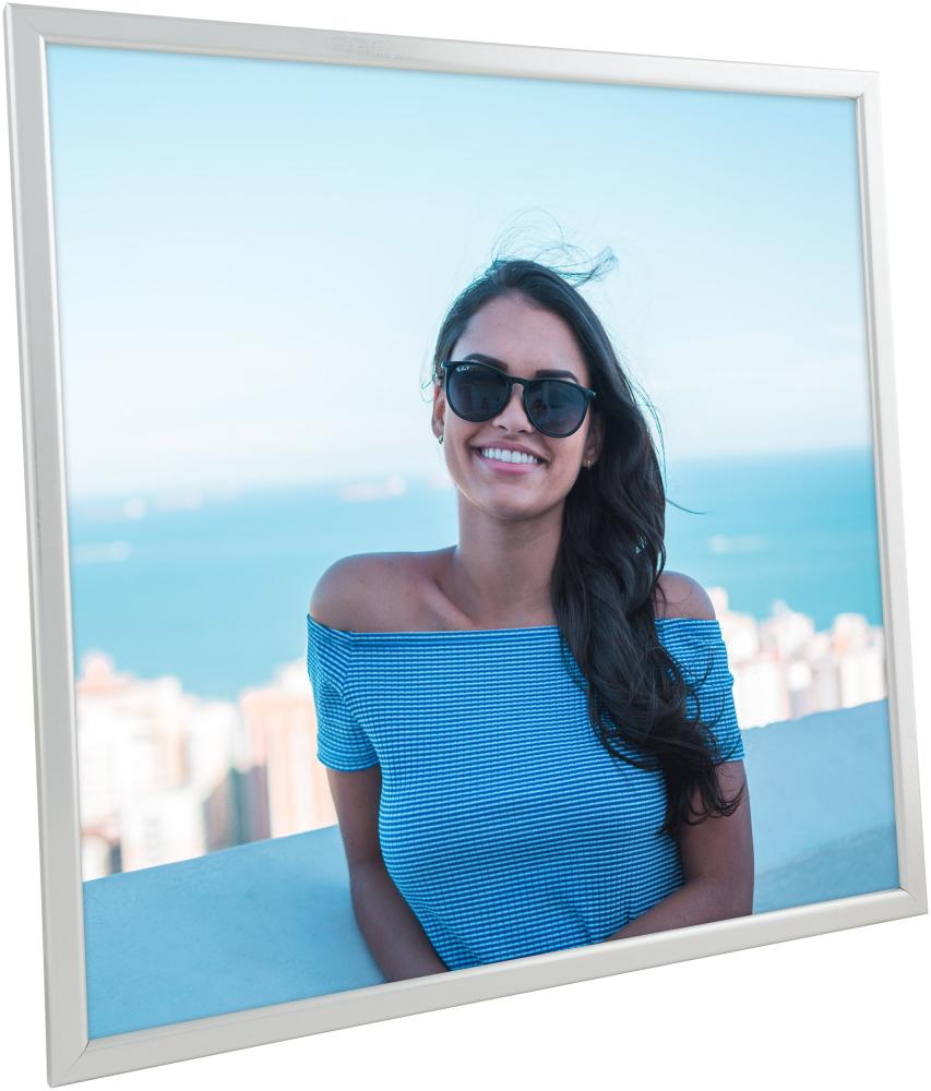 Okvir Slim Mat Antirefleksno staklo Srebro 40x40 cm