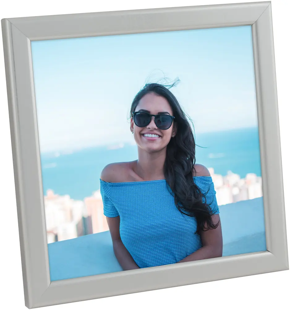 Okvir Slim Mat Antirefleksno staklo Srebro 15x15 cm