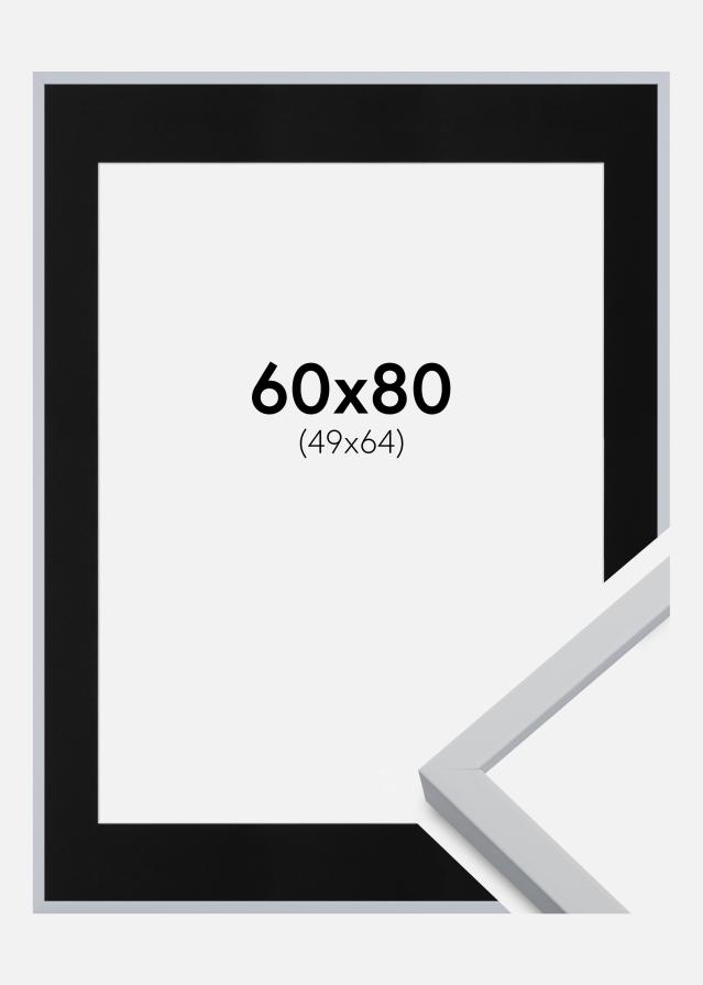 Okvir Oslo Bijelo 60x80 cm - Paspartu Crno 50x65 cm
