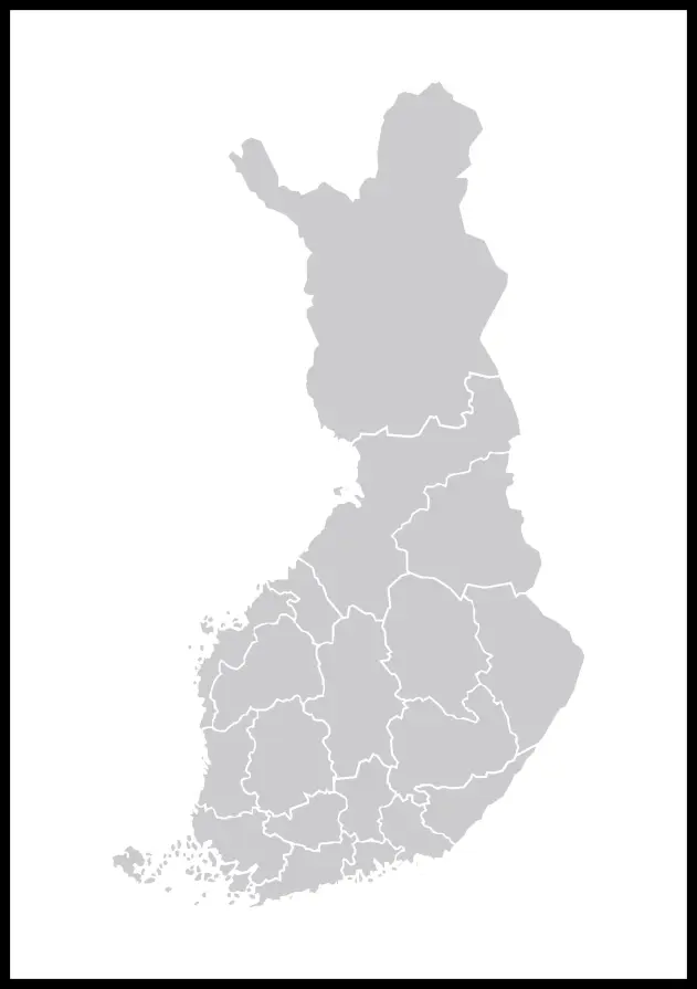 Karta - Finland - Siva Plakat