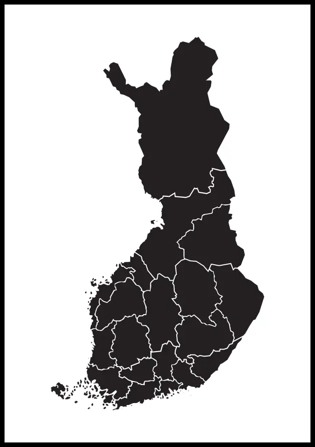 Karta - Finland - Crno Plakat