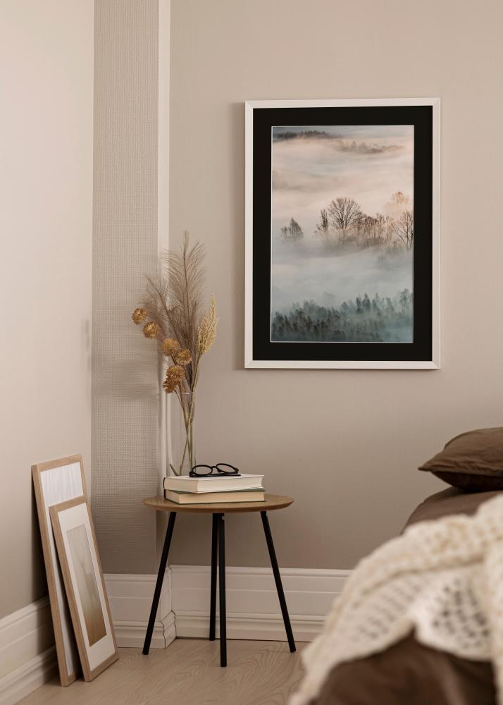 Okvir Fiorito Bijelo 40x50 cm - Paspartu Crno 12x16 inches