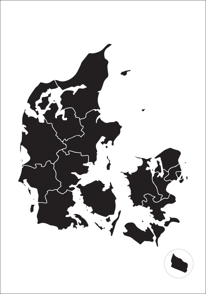 Karta - Danmark - Crno Plakat