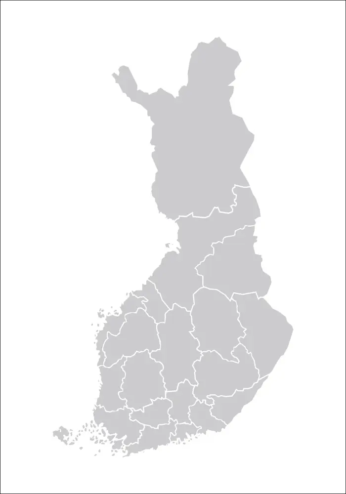 Karta - Finland - Siva Plakat