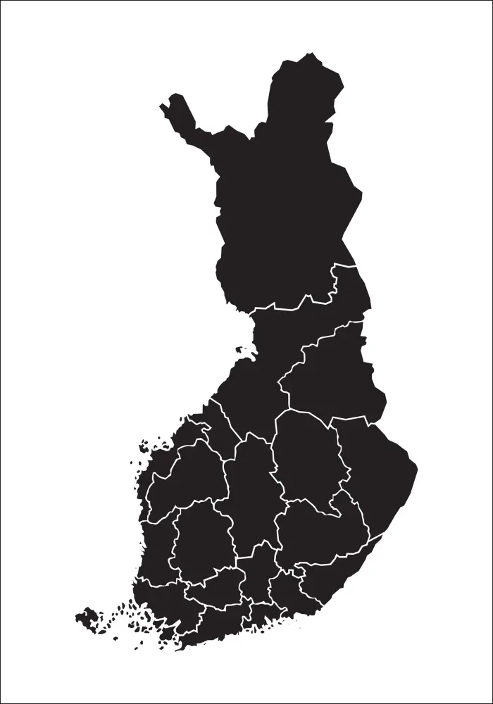 Karta - Finland - Crno Plakat