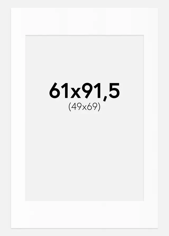 Paspartu Bijelo Standardni Bijeli unutarnji rub 61x91,5 cm (49x69)