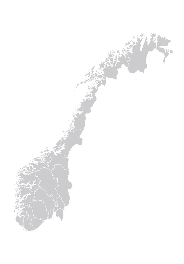 Karta - Norge - Siva Plakat