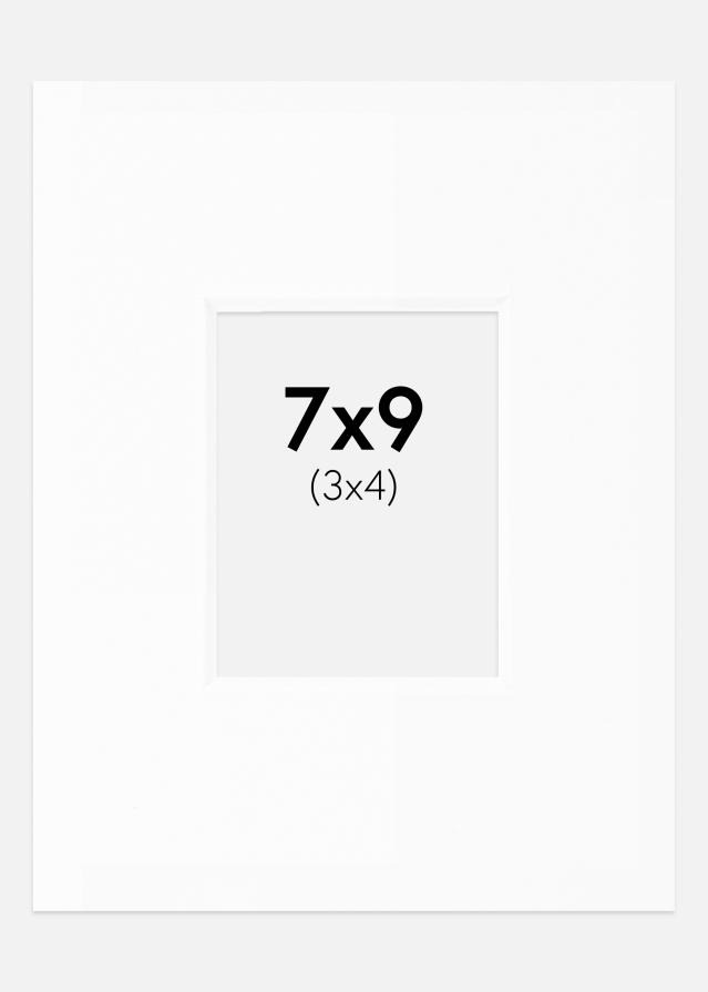 Paspartu Bijelo Standardni Bijeli unutarnji rub 7x9 cm (3x4)