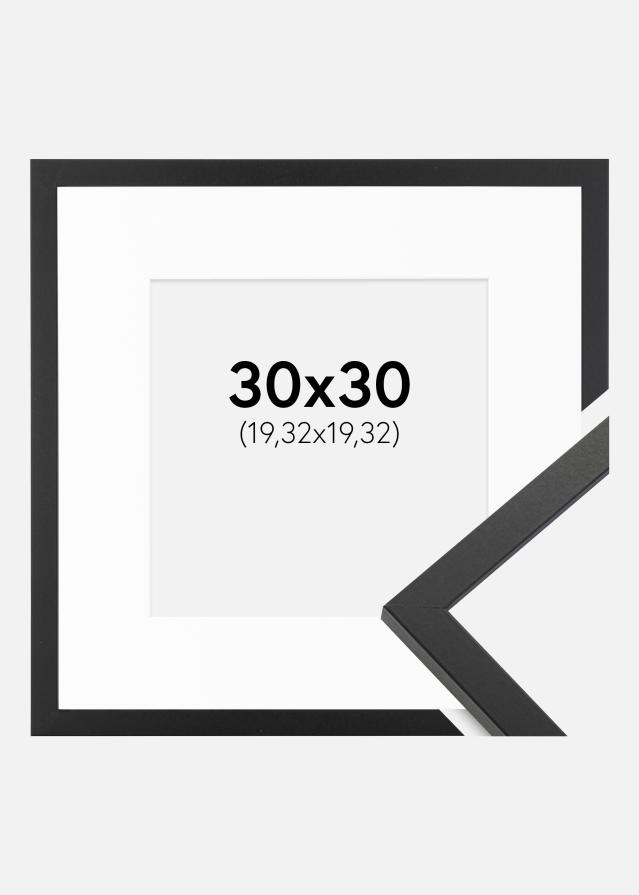 Okvir Trendy Crno 30x30 cm - Paspartu Bijelo 8x8 inches