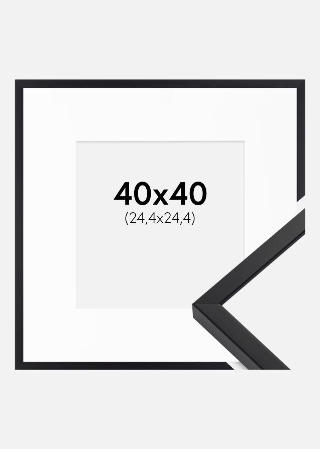 Okvir E-Line Crno 40x40 cm - Paspartu Bijelo 10x10 inches