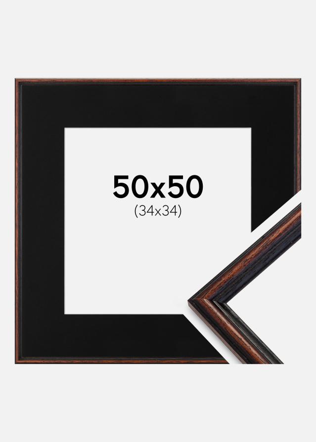 Okvir Horndal Orah 50x50 cm - Paspartu Crno 35x35 cm