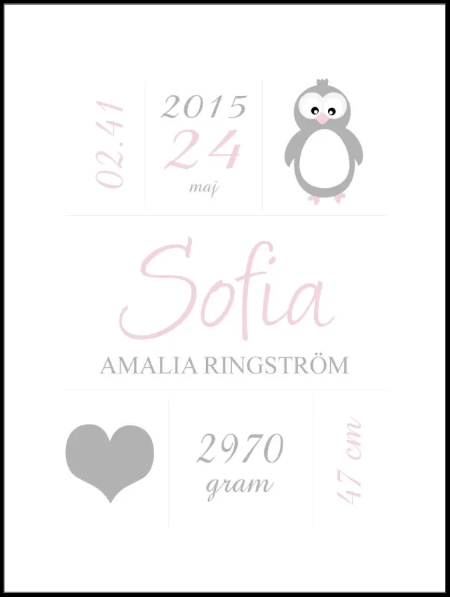 Penguin Birth Plakat Pink