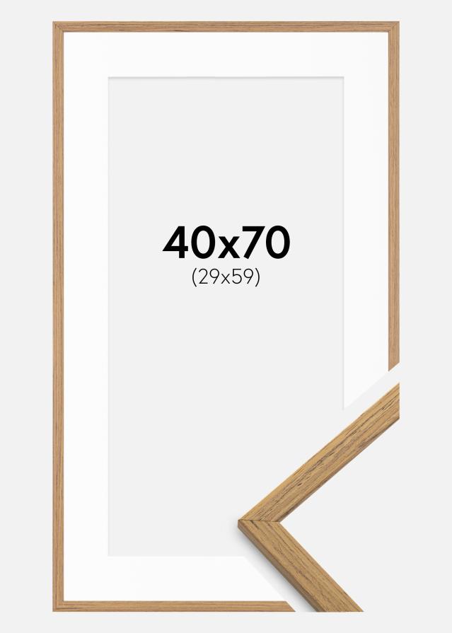 Okvir Edsbyn Tikovina 40x70 cm - Paspartu Bijelo 30x60 cm