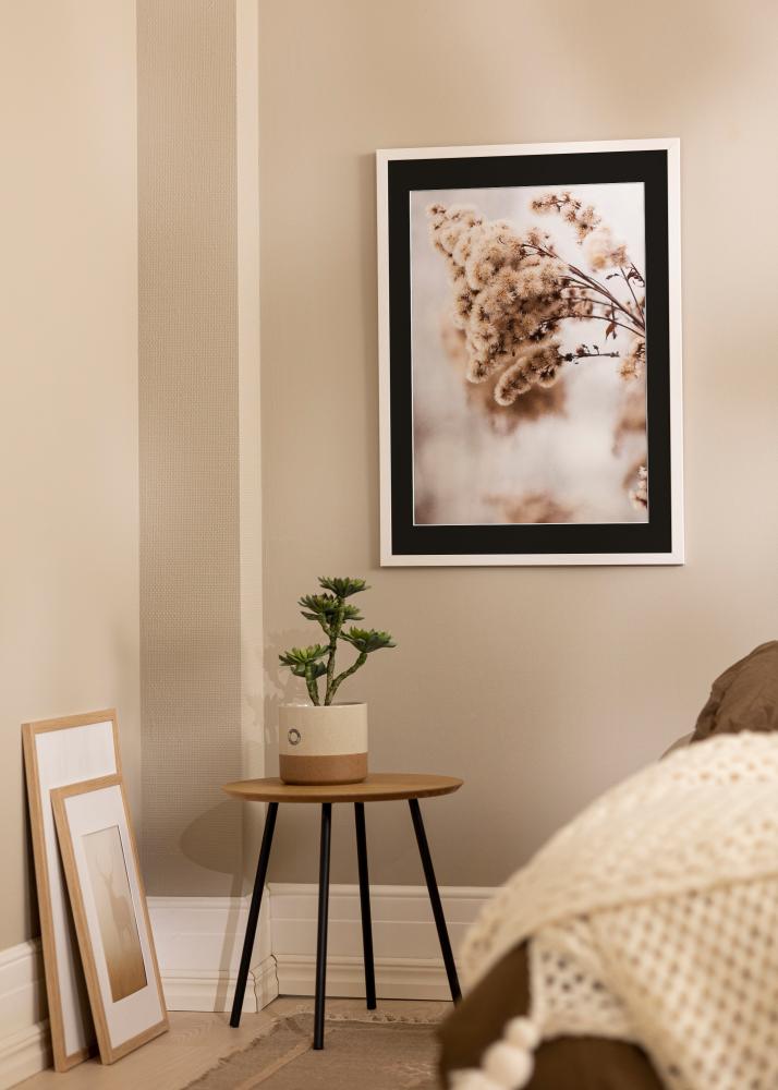 Okvir Profinjeni Bijelo 30x40 cm - Paspartu Crno 21x29,7 cm (A4)