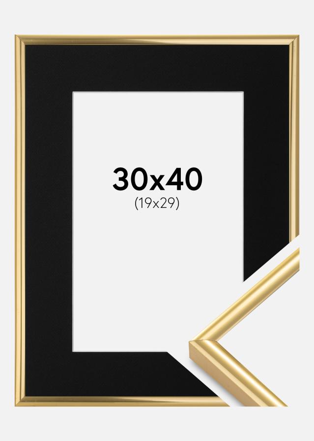 Okvir Victoria Zlato 30x40 cm - Paspartu Crno 20x30 cm