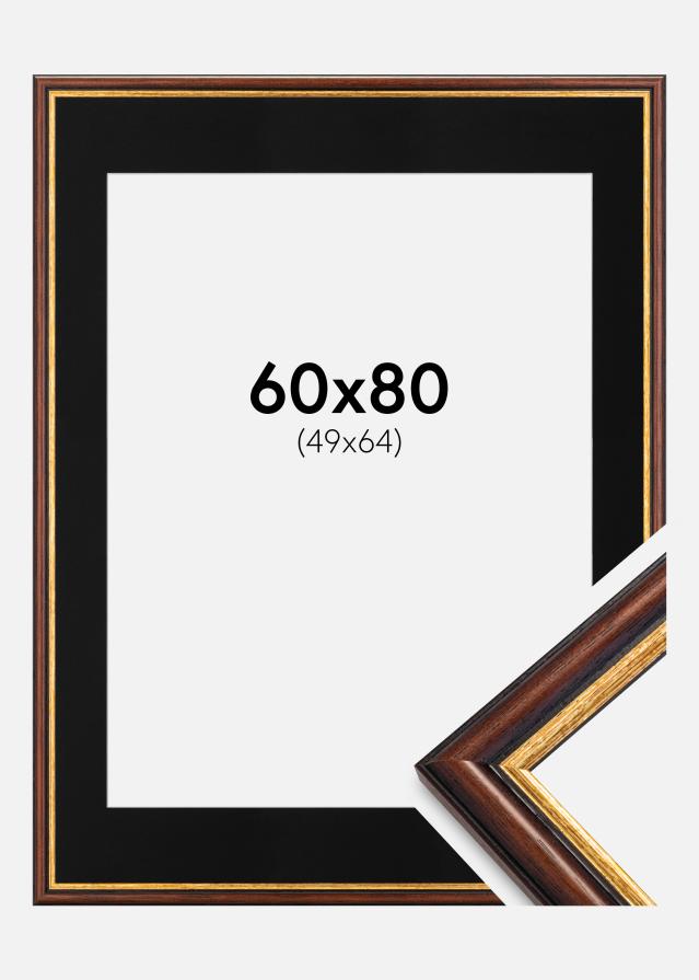 Okvir Siljan Smeđa 60x80 cm - Paspartu Crno 50x65 cm