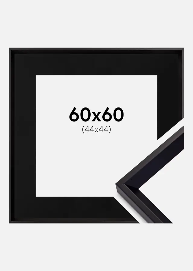 Okvir Globe Crno 60x60 cm - Paspartu Crno 45x45 cm