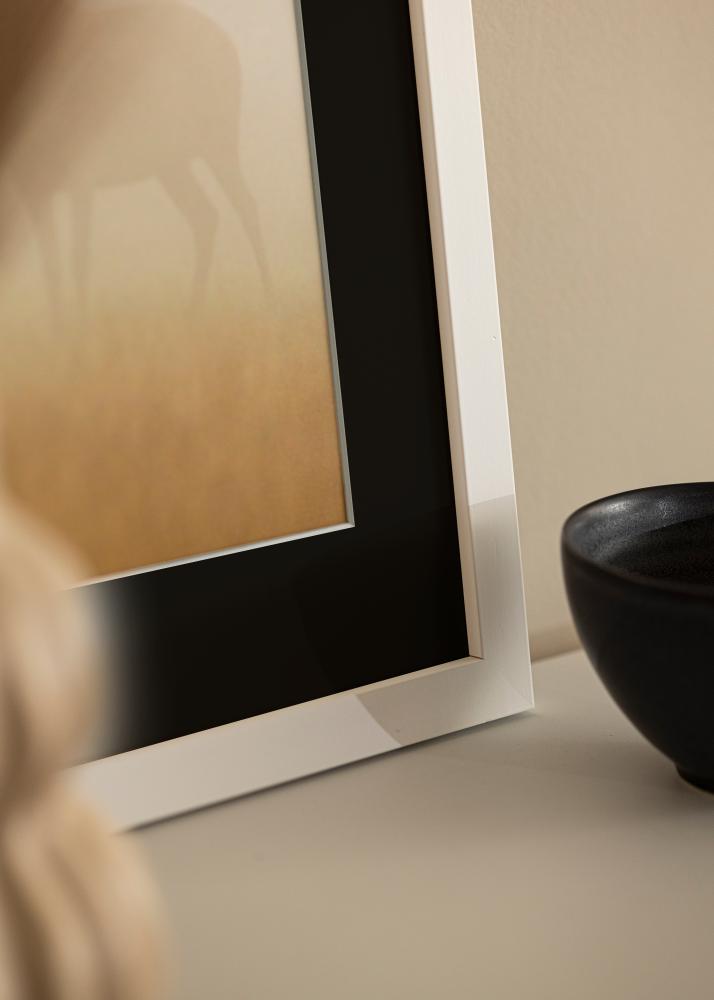 Okvir White Wood 50x100 cm - Paspartu Crno 30x80 cm