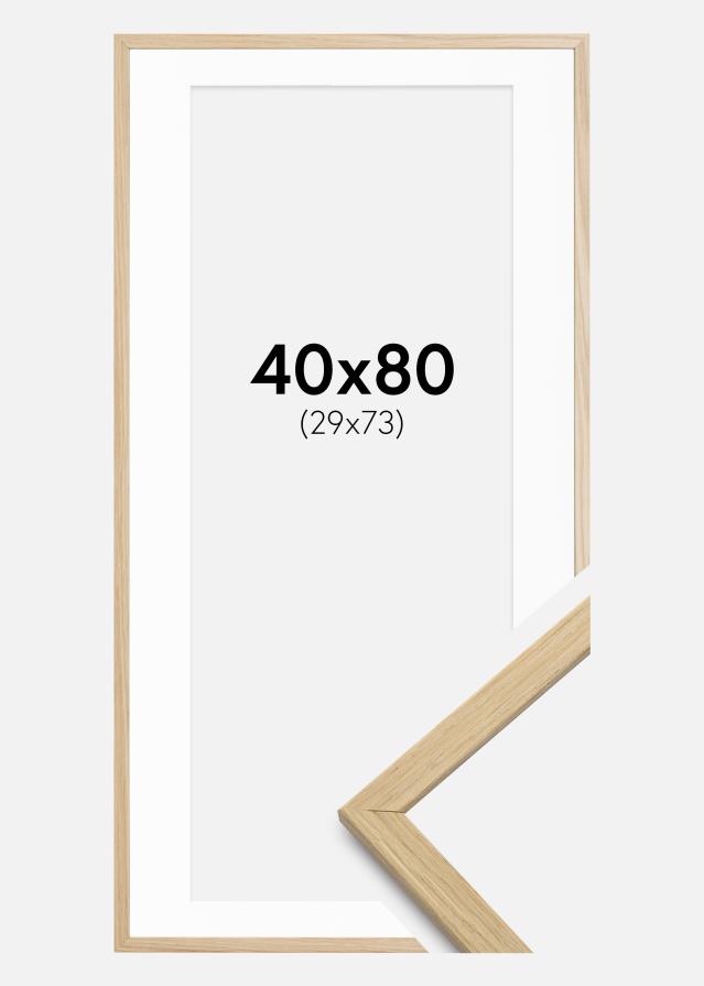 Okvir Edsbyn Hrast 40x80 cm - Paspartu Bijelo 30x74 cm