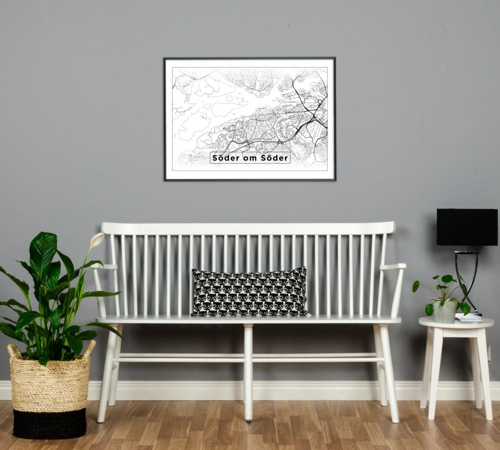 Söder om Söder - Vit Poster