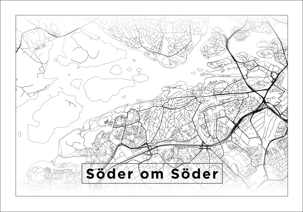 Söder om Söder - Vit Poster