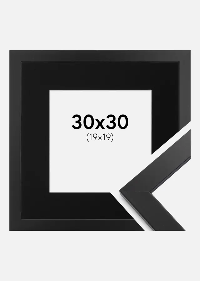 Okvir Black Wood 30x30 cm - Paspartu Crno 20x20 cm