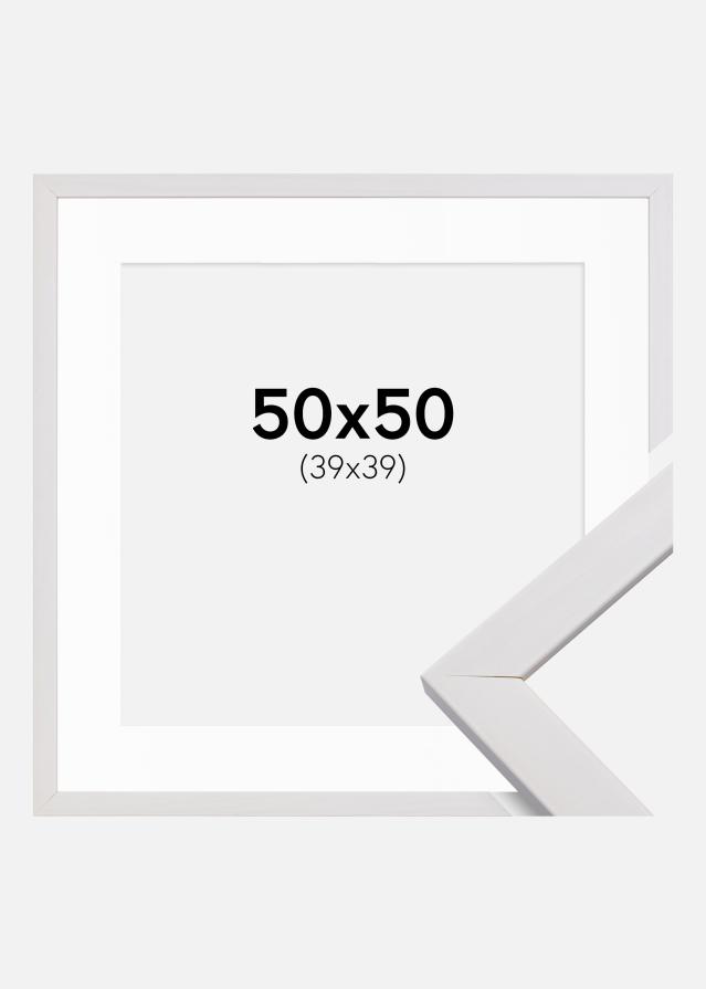 Okvir Profinjeni Bijelo 50x50 cm - Paspartu Bijelo 40x40 cm