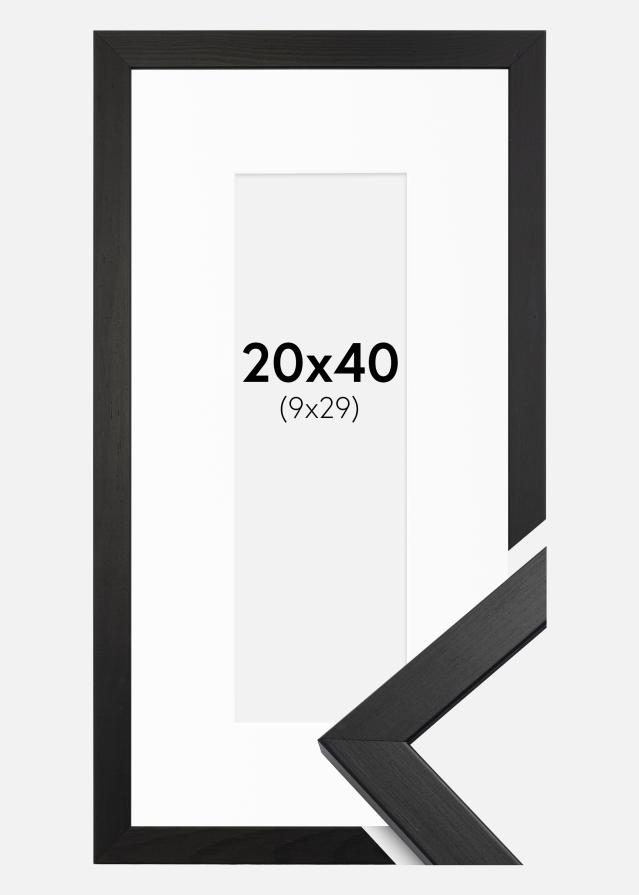 Okvir Profinjeni Crno 20x40 cm - Paspartu Bijelo 10x30 cm
