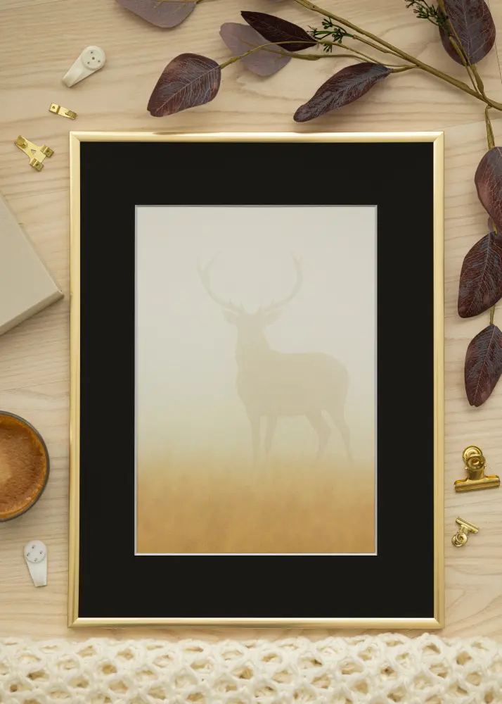 Okvir New Lifestyle Shiny Gold 30x40 cm - Paspartu Crno 21x30 cm