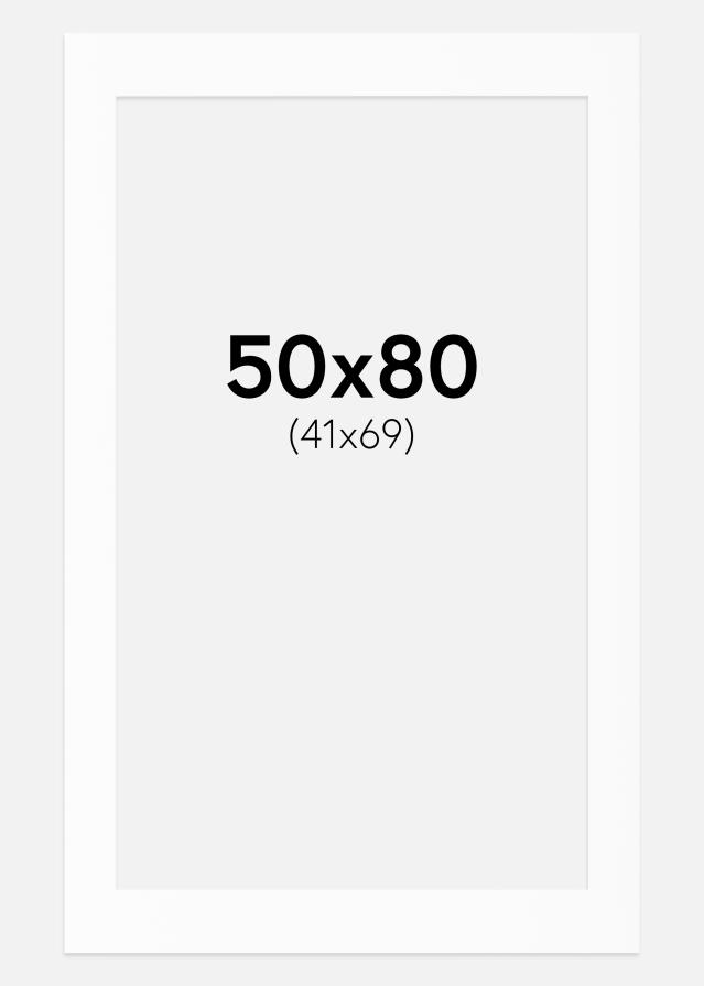 Paspartu Bijelo Standardni Bijeli unutarnji rub 50x80 cm (41x69)