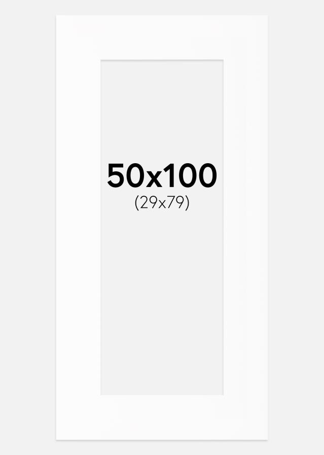 Paspartu Bijelo Standardni Bijeli unutarnji rub 50x100 cm (29x79)