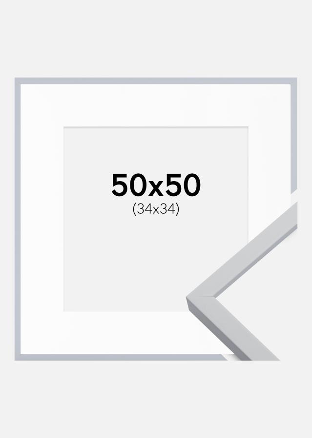 Okvir Oslo Bijelo 50x50 cm - Paspartu Bijelo 35x35 cm