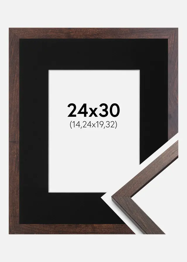 Okvir Trendy Orah 24x30 cm - Paspartu Crno 6x8 inches