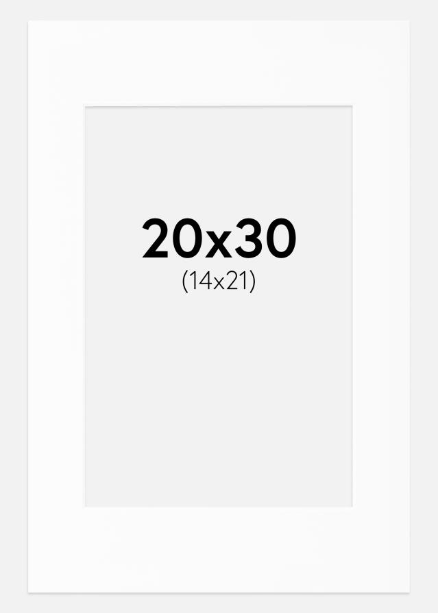 Paspartu Bijelo Standardni Bijeli unutarnji rub 20x30 cm (14x21)